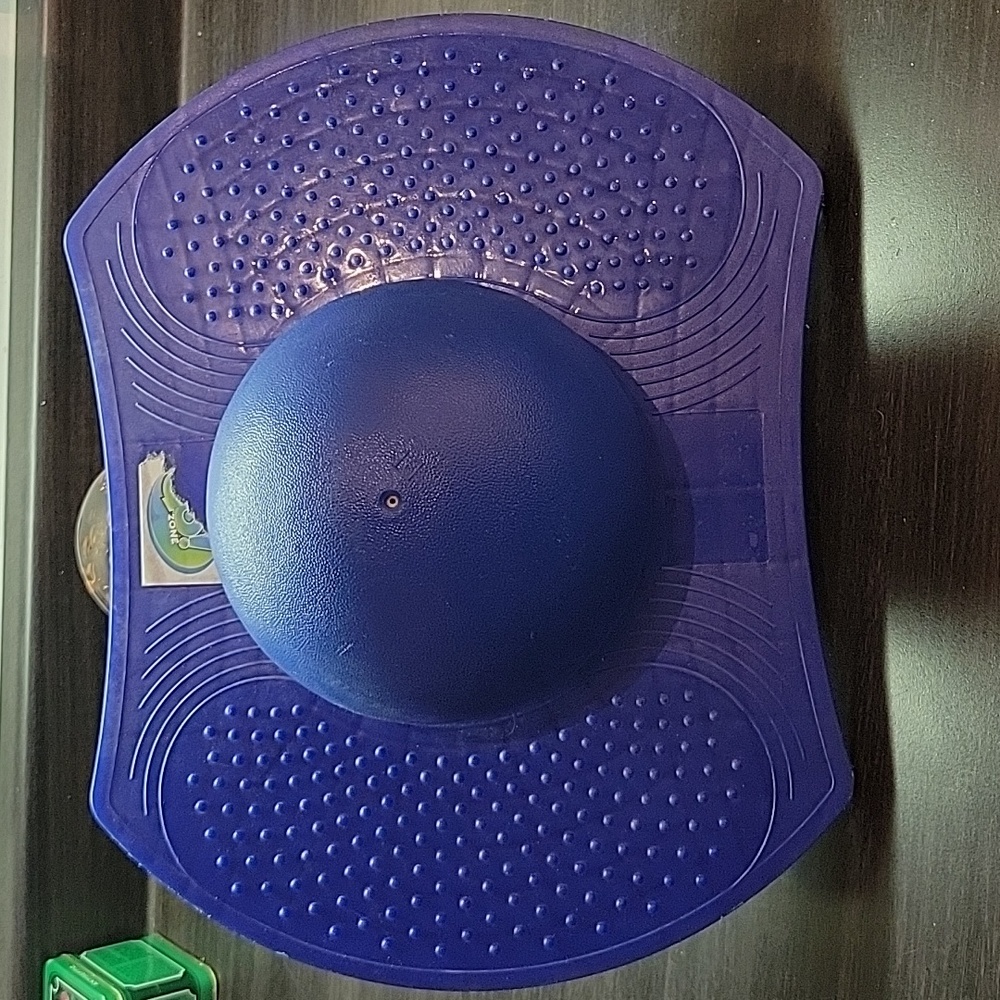 VINTAGE Indoor Pogo Ball Toy Jump Trick Bounce Pogo Board for Kids Blue Go! Zone